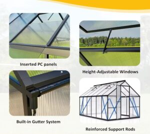 Quick Setup Greenhouse with Roof Vents - Image 3