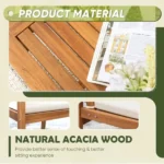 4 Piece Outdoor Acacia Wood Patio Set - Image 5