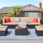 7 Piece Outdoor Furniture Set with Center Table