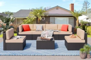 7 Piece Outdoor Furniture Set with Center Table