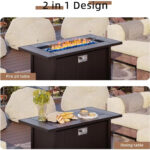 Propane Fire Pit Table with Glass Window Protector - Image 2