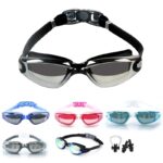 Anti-Fog Swimming Goggles with Nose Clip and Ear Plugs (One Size Fits All - Men, Women, and Children)