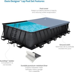 Above Ground Swimming Pool with Accessories & Maintenance Kit (24x12ft) - Image 3