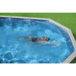 Bestway Hydrium Galvanized Steel Wall Above Ground Swimming Pool Set (20' x 12' x 48") with Sand Filter, Skimmer, Ladder, Ground Cloth, Cover - Image 5